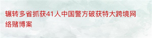 辗转多省抓获41人中国警方破获特大跨境网络赌博案
